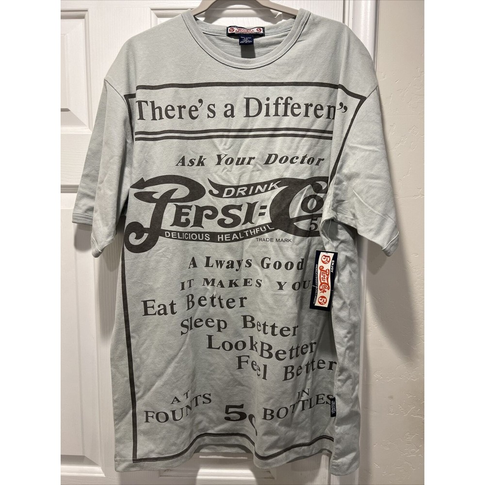 ORIGINAL Pepsi Cola 5 Cents Brand Japanese Green XXL T-shirt *RARE* New With Tag